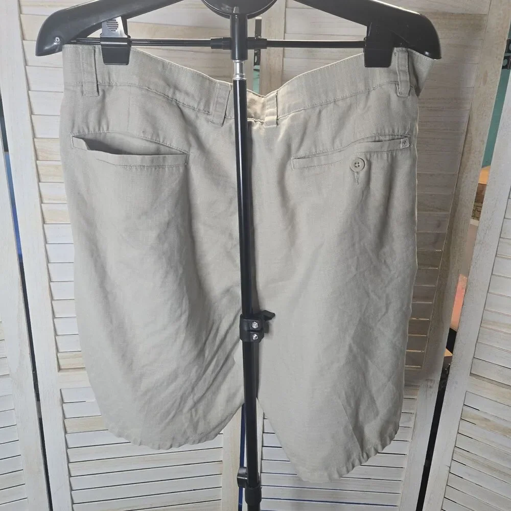 Hang Ten Mens Khaki Hybrid Shorts 38 Coastal Casual Preppy Resort Wear Golf Core
